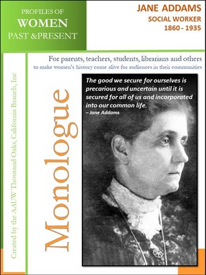 cover image of Profiles of Women Past & Present – Jane Addams, Social Worker (1860--1935)